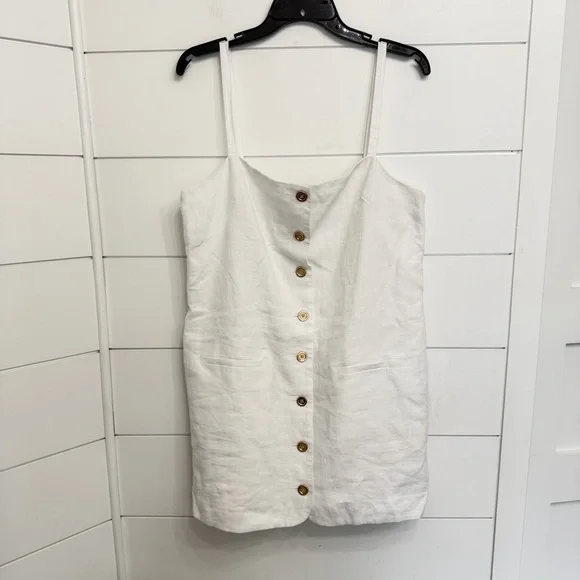 New! J. Crew Claudia white linen dress classuc quiet luxury 36238 - Picture 4 of 14